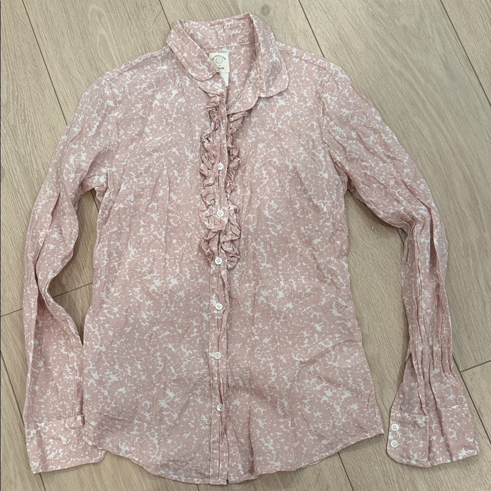 Jcrew Floral Ruffle Blouse - Pink size 0